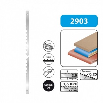 Saw blade scroll with ergot 127 mm - thickness 0.25 - toothing Skip - set of 12