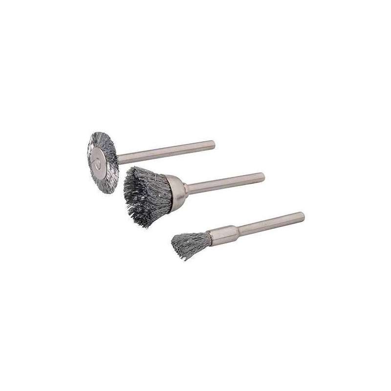 Wire brushes for rotary tool on the bench grinder to grind Silverline and Scheppach HG34