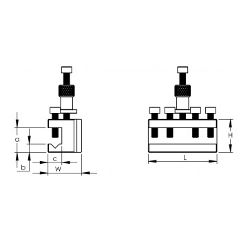 Porte-outils à support prismatique pour taille 10 pour tour à métaux