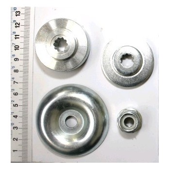 Set dado e flangia riferimento 3904801053 per attrezzi da giardino 4 in 1 Scheppach e Woodster
