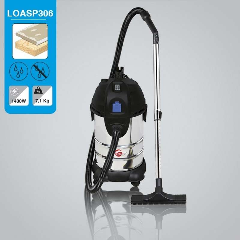 Aspirador de Polvo y Agua 30L 1400W Leman LOASP306