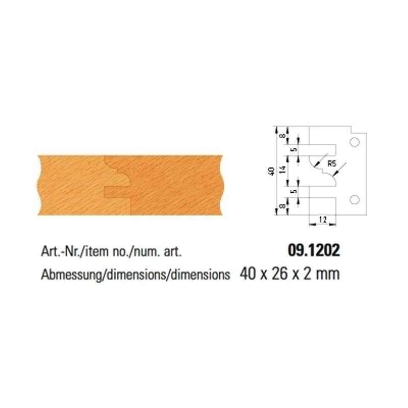 TC profile knives form 2 for profile and counter-profile cutter