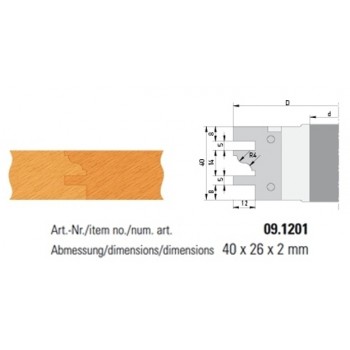 Set di 2 inserti in metallo duro forma 1 per profilo profilo