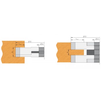 Porte-outils à tenonner extensible de 14 à 28 mm diamètre 160 mm pour toupie arbre de 30 mm