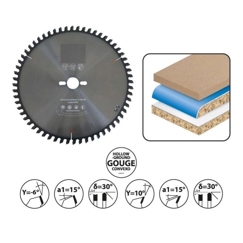 Hartmetal Format-Kreissägeblätter 220 mm - 42 Hohlzahn Dachflach