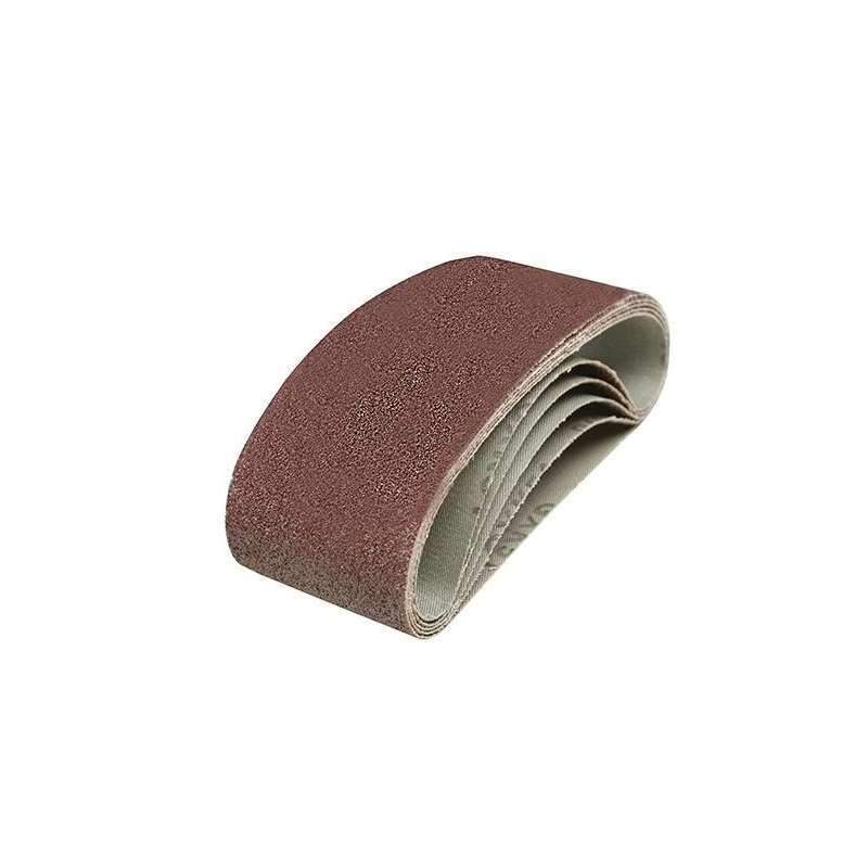 5 Bandes Abrasives MAKITA 100x610mm - Grain 80 - Pour Ponceuse à Bande - Bois Et Métal
