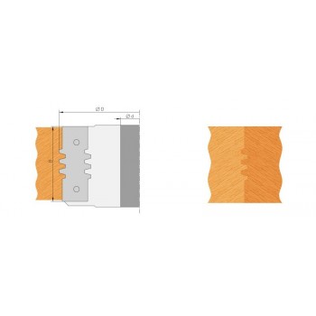 Glue joint cutter head height 60 mm for spindle moulder shaft 30 mm