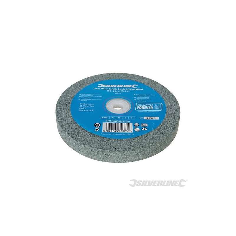 Silverline 390392 Aluminium Oxide Bench Grinding Wheel 150 x 20mm Medium 