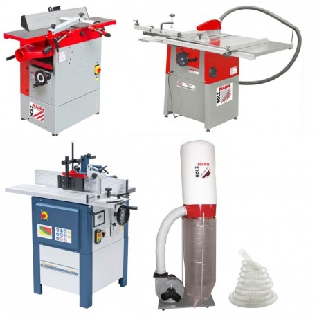 Combiné à bois "Luxe" composé de machines individuelles et aspirateur