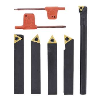 Herramientas de torneado de inserto de carburo de vástago de 10 mm con herramienta de mandrinado de torno de metal (5 piezas)