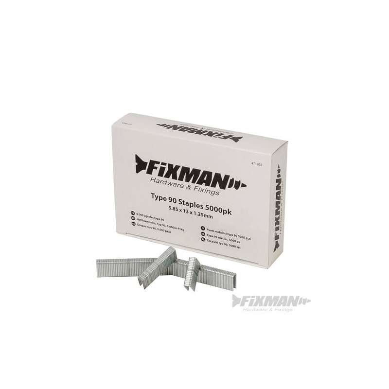 Agrafes type 90 longueur 19 mm pour agrafeuse-cloueuse (Qté 5000)