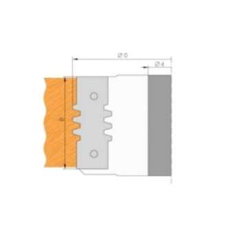 Plaquette carbure pour porte-outils bouvetage trapézoidal 3 dents (jeu de 2)