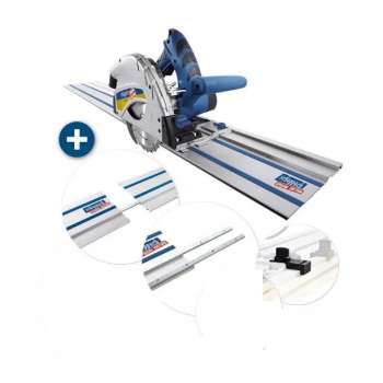 Scie circulaire plongeante Scheppach PL55 avec 2 rails de 700 mm - Coupe 55 mm