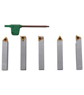 Outils de tournage à plaquettes carbure en queue de 10 mm pour tour à métaux (5 pièces)