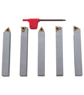 Herramientas de torneado con insertos de carburo de vástago de 12 mm para torno de metal (5 piezas)