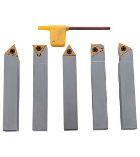 Herramientas de torneado con plaquitas de metal duro en la cola de un 16 mm redondo de metal (5 piezas)