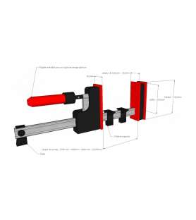 Parallel press with swivel handle 1250 x 95 mm Holzprofi ZU-PJH125R