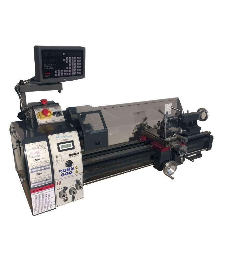 Tour à métaux Metalprofi JY250VL avec affichage digital 2 axes - Entrepointes 750 mm
