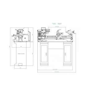 Torno para metal Metalprofi JY250VL con pantalla digital de 2 ejes - Distancia al centro 750 mm