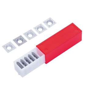 Reversible carbide insert micrograin quality 15x15x2.5 mm for helical shaft with M6 screw, box of 10 pieces