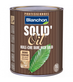 Huile dure monocouche Blanchon Solid'Oil - Teinte Snow - 1L