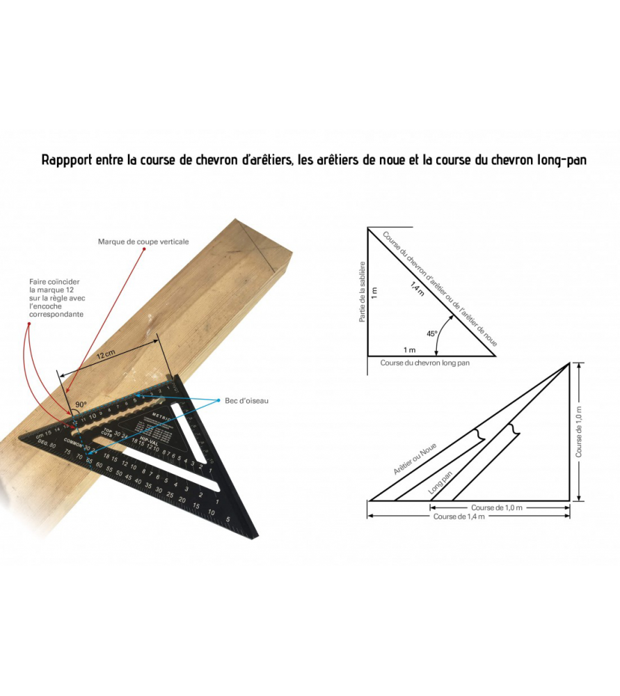 Carpenter's square aluminum 300 mm Holzprofi ZUEDC300 Probois