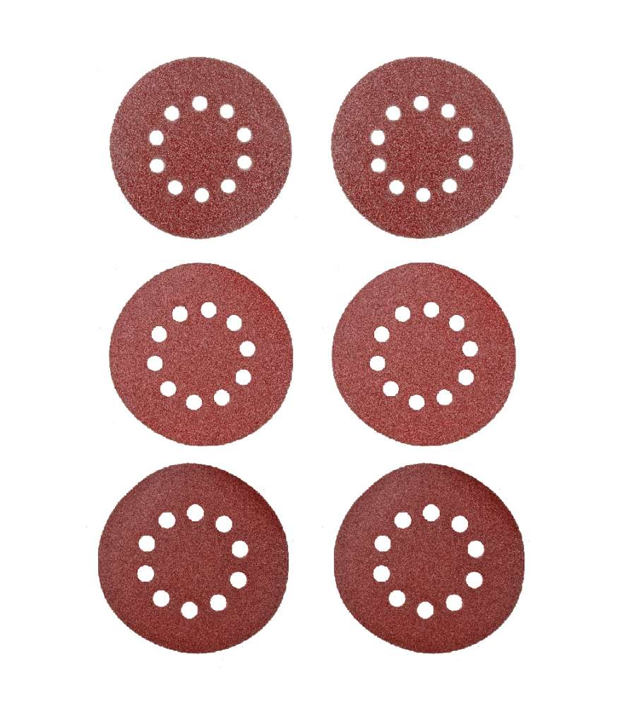 Velcro sanding disc 180 mm for Parkside sander PWBS 180 A1 grit 40-80-120 (6 pieces)