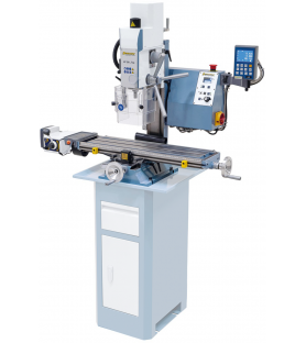 Metal drilling and milling machine Bernardo KF26L Top with feed and 3-axis digital display