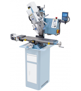 Metal drilling and milling machine Bernardo KF26L Top with feed and 3-axis digital display