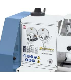 Metalldrehmaschine Bernardo Hobby 500 mit 2-Achsen-Digitalanzeige DT 40 - 230V