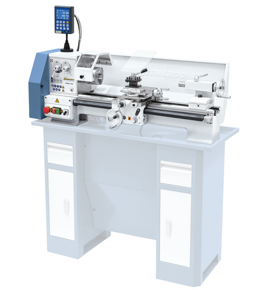 Metalldrehmaschine Bernardo Hobby 500 mit 2-Achsen-Digitalanzeige DT 40 - 400V