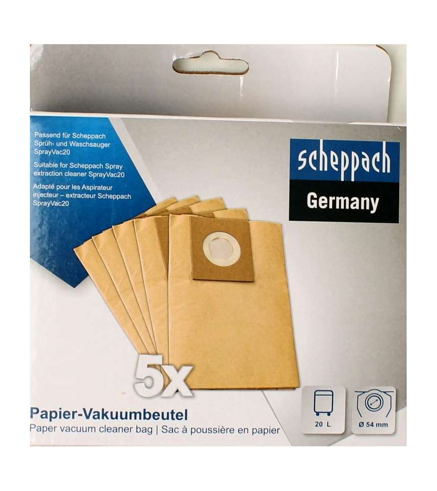 Bolsa de papel para aspiradora en seco y húmedo Scheppach SprayVac20