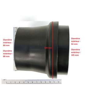 Sleeve 100/100 mm for flexible connection vacuum cleaner to machine