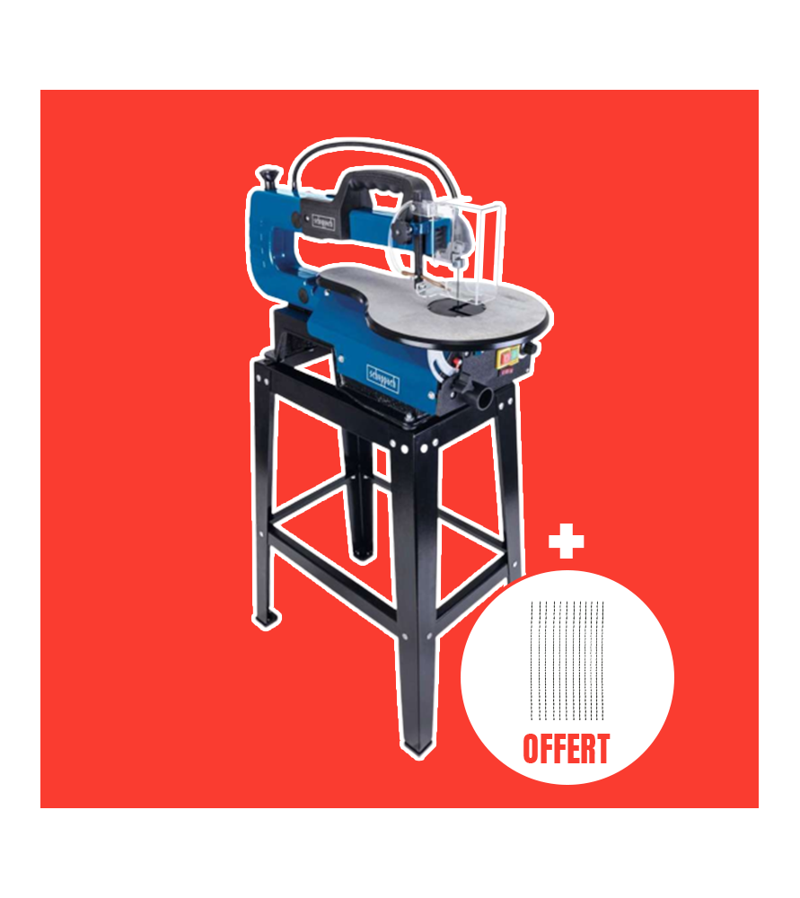 Scheppach DECO-XLST scroll saw with pedal and base + 12 blades offered!