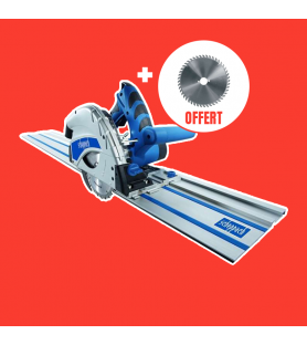 Plunging circular saw Scheppach PL55 with 2 rails of 700 mm + 2nd blade offered!