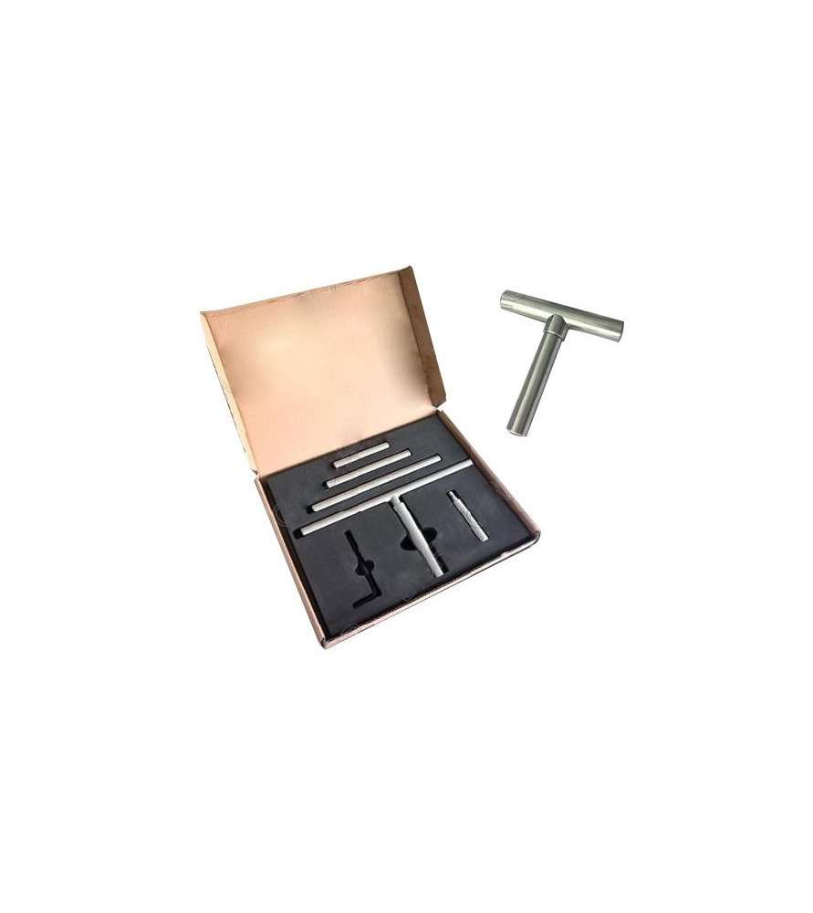 Soporte de herramientas recto para torno de madera - Kit de 4 en mango de 16 y 25 mm