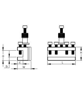 Porte-outils à support droit pour taille 30 pour tour à métaux