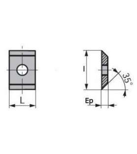 Carbide insert 7.5x12x1.5 mm, box of 10 pieces