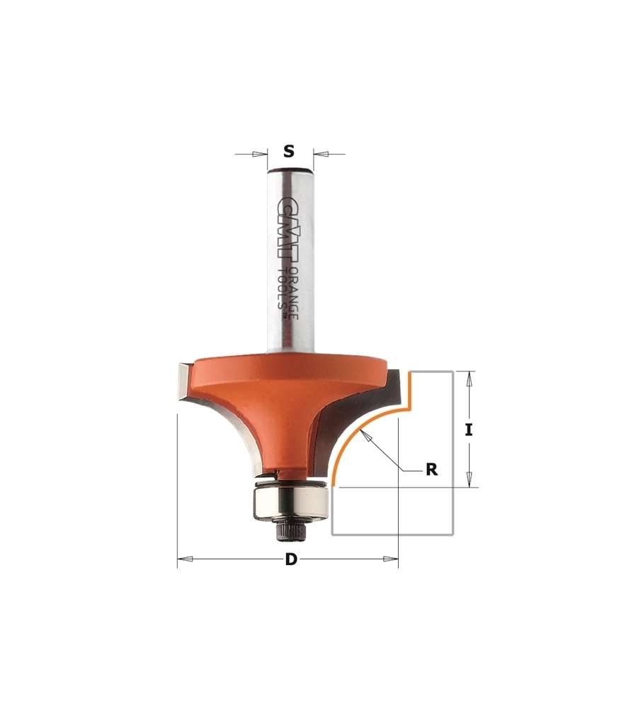 Fraise de défonceuse CMT Q8 - Quart de rond avec guide R16