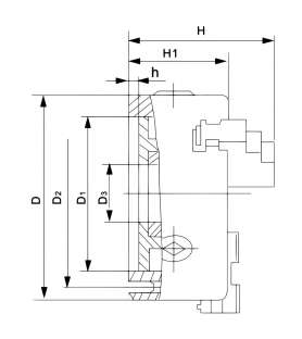Mandrin 3 mors ref 21-0752 diamètre 125 mm pour tour à métaux