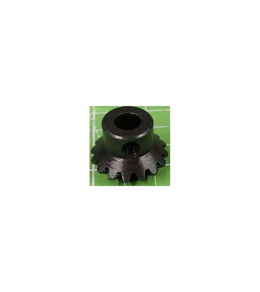 Paire Engrenages Coniques 0.8M 15T Module 0.8 - Laiton 1:1 - Alésage 3-6.35mm