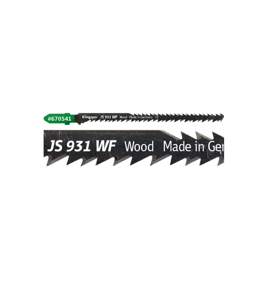 Klingspor JS 931 WF Special jigsaw blade for extreme curved cuts - All woods - 5 pieces Klingspor JS 931 WF Special jigsaw blade for extreme curved cuts - All woods - 5 pieces