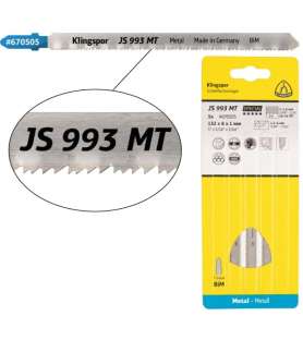 Bimetall-Stichsägeblatt Klingspor JS 993 MT Spezial – gerader Schnitt – Vario-Zähne – Metall und Kunststoff - 5 Stück