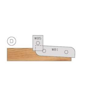 Portautensili a piano fisso Elbé da 180 mm per toupie da 50 mm - profilo D per lavorazioni sottostanti