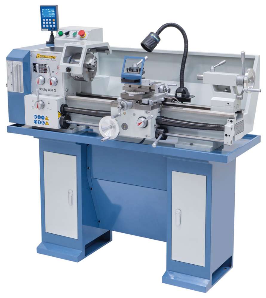 Tornio per metalli Bernardo Hobby 800 G con display digitale a 2 assi DT40 - 230V