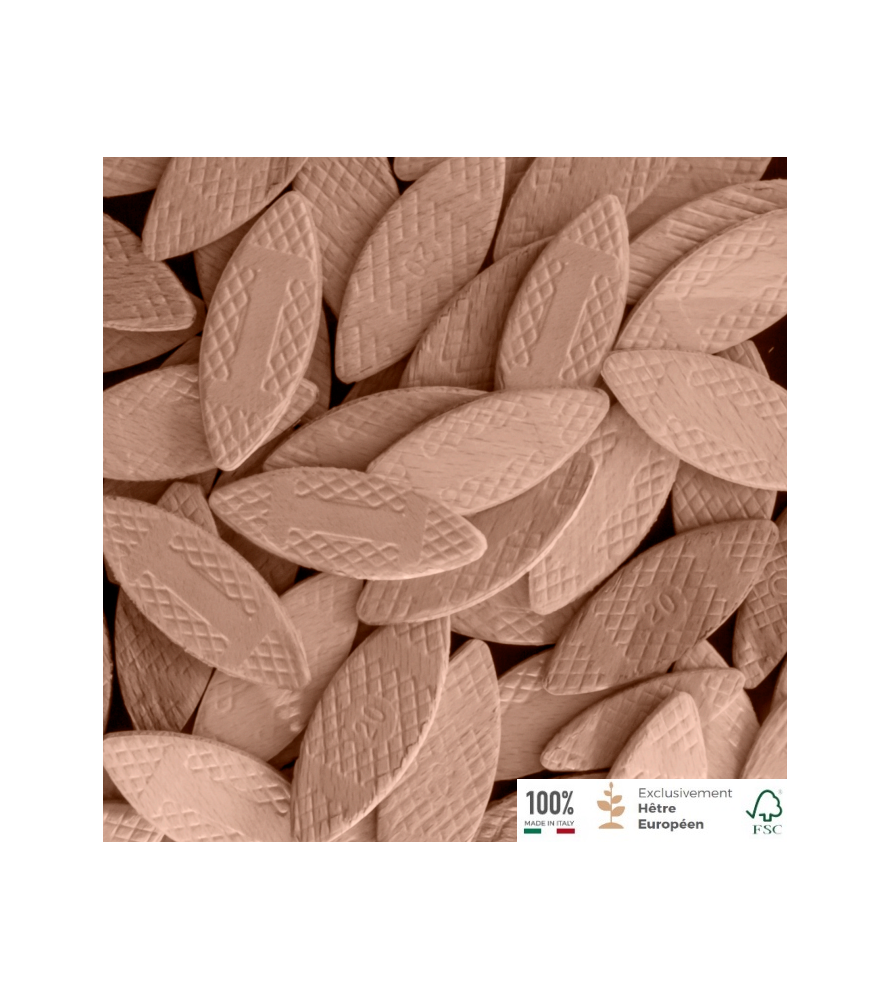 Beech wooden biscuit n° 0 - box of 1000 pieces Beech wooden biscuit n° 0 - box of 1000 pieces