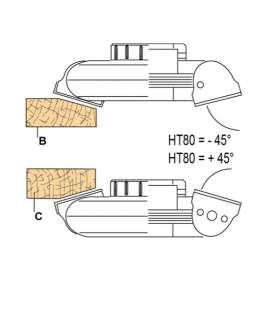 Adjustable chamfer cutter head 170 mm Height 80 mm for spindle moulder shaft 50 mm
