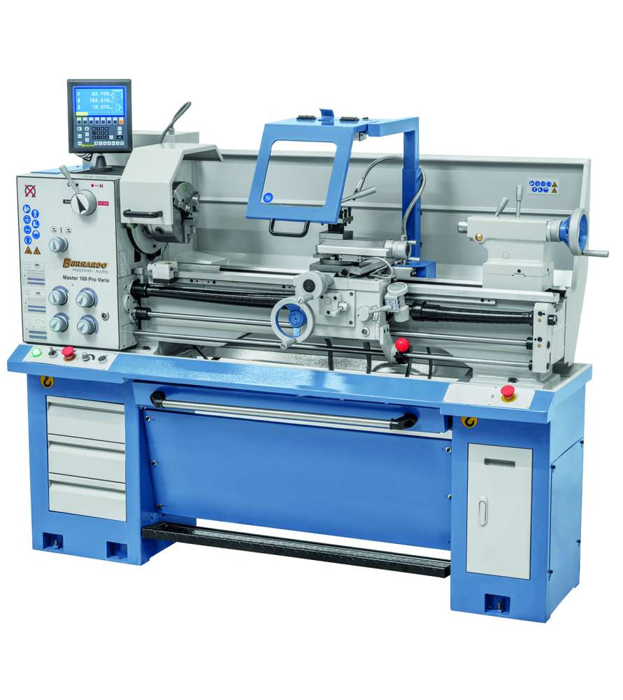 Metalldrehmaschine Bernardo Master 180 Pro Vario mit 3-Achs-Digitalanzeige ES-12 V - 400 V
