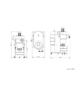Cyclonic double filtration suction unit Holzprofi R150M 190 litre - 230V