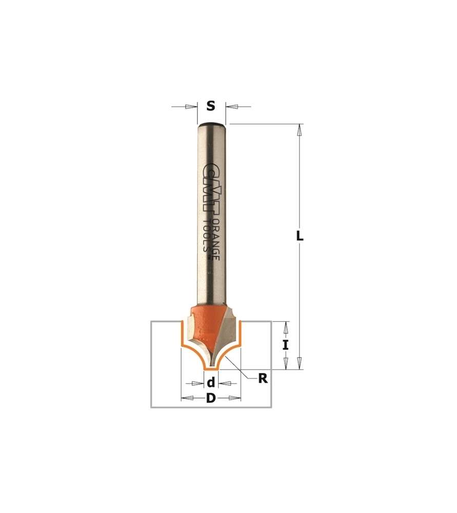 CMT 965.402.11 - Fraise de défonceuse profilée - Quart de rond R5 CMT 965.402.11 - Fraise de défonceuse profilée - Quart de rond R5